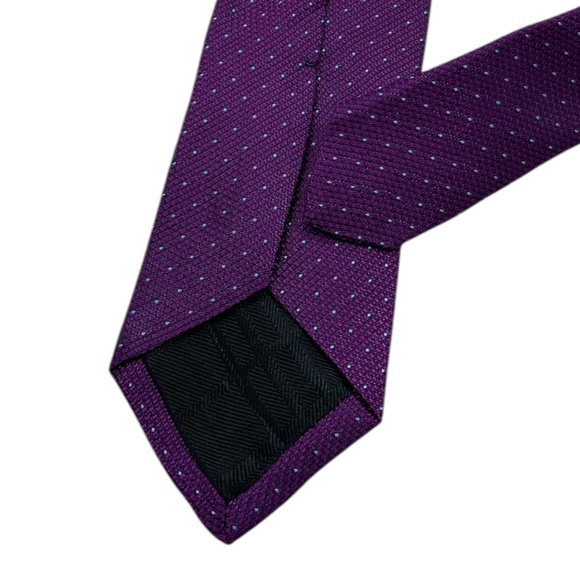 BURBERRY XL Purple Geometric Logo Silk LUXURY Slim Tie ITALY - Picture 4 of 4